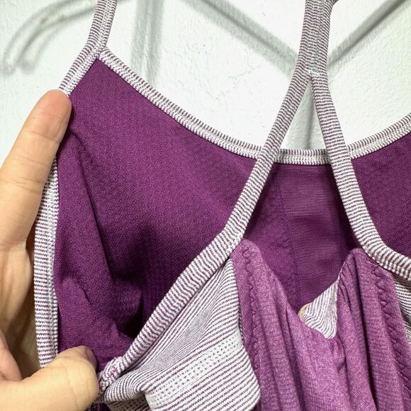 Lululemon Let It Loose Tank Top Cutout Workout Top Built In Bra Purple size 6 - Picture 7 of 12